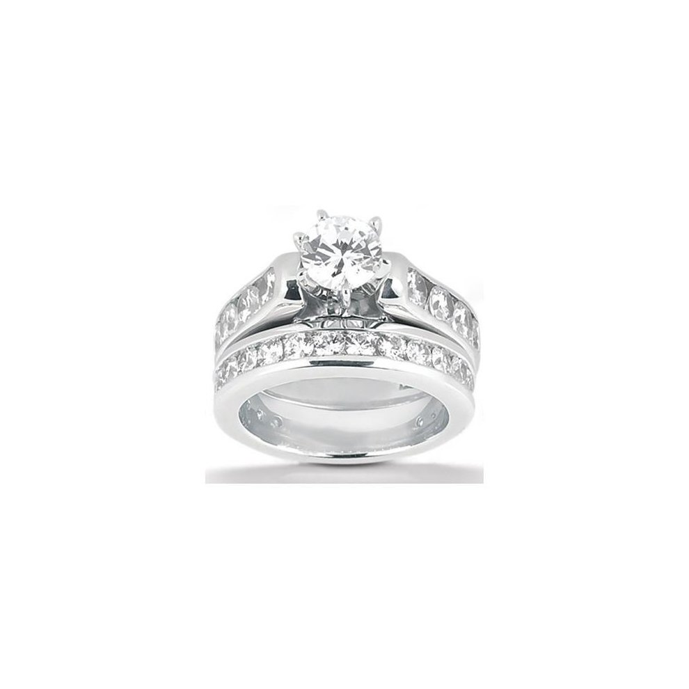 (8) 2.65 Ct. Engagement Set Diamonds F Vvs1 White Gold Ring - 8
