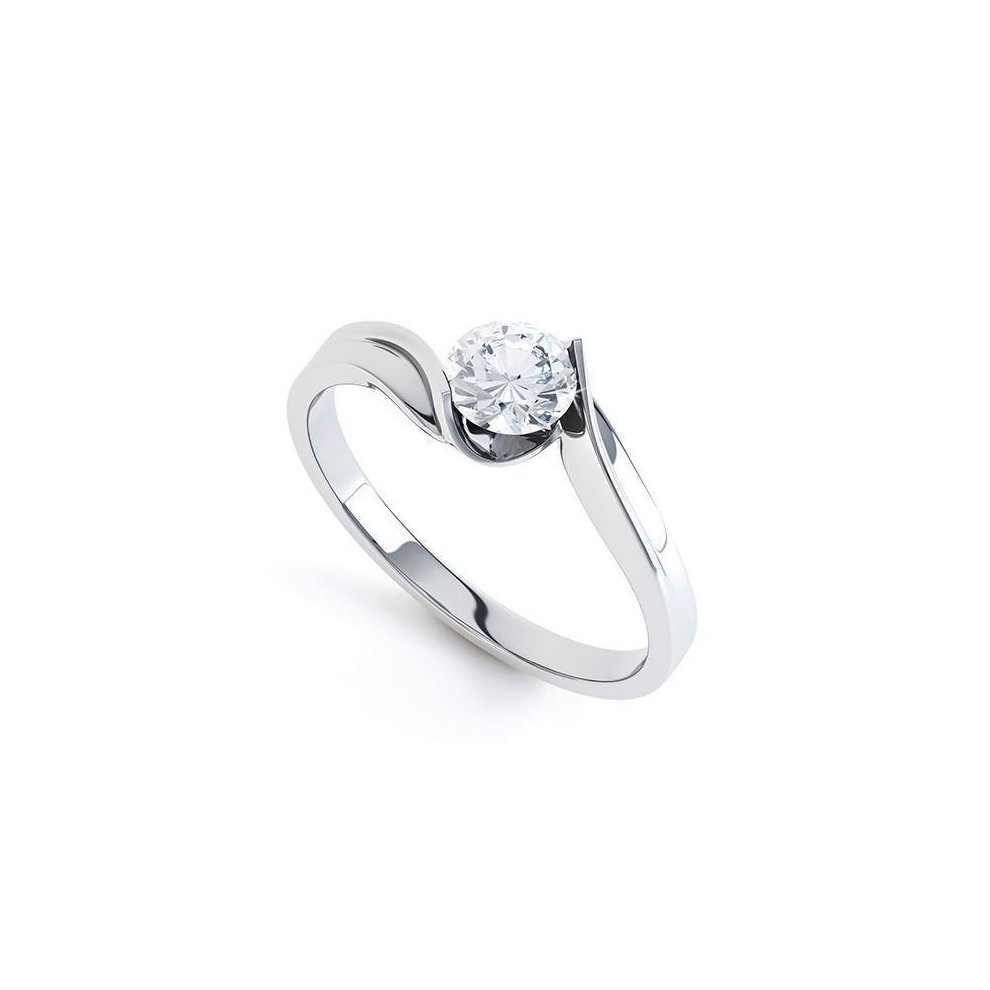 (8) Engagement Ring White Gold 14K Sparkling Solitaire Round Cut 1.10 Carat Diamond - 8
