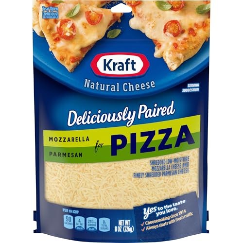 Kraft Expertly Paired Natural Traditional Cut Mozzarella & Fine Cut Parmesan Shredded Cheese (8 Oz Pouch)