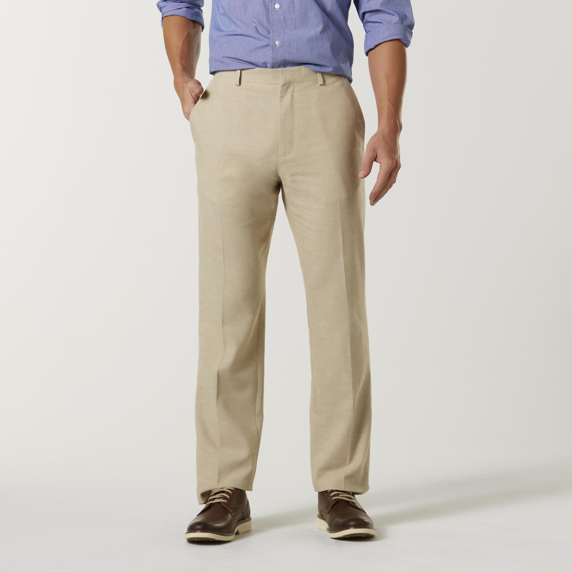 David Taylor Collection DAVID TAYLOR RESORT Men's Linen Pants, Size: 32x32, Fog