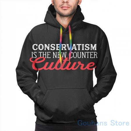 Mens Hoodies Sweatshirt for Women Funny Ervatism Is the New Counter Culture Print Casual Hoodie Streatwear