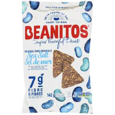 Beanitos Black Bean Tortilla Chips Sea Salt, 142g