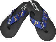 Buffalo Dallas Sigma Gamma Rho Sorority Ladies Thong-Style Flip Flop Sandals [Black/Blue - 9]