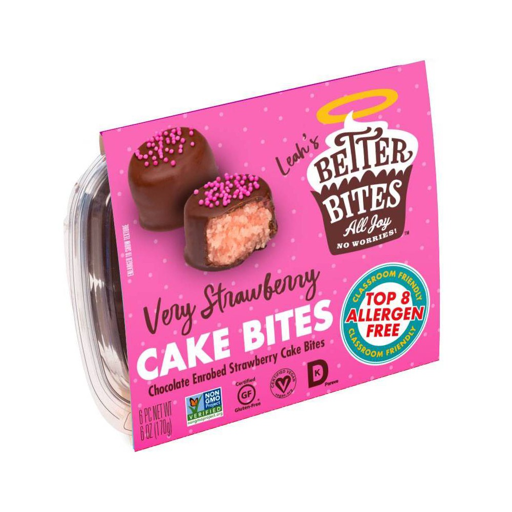 CHOCOLATE ENROBED VERY STRAWBERRY CAKE BITES, VERY STRAWBERRY