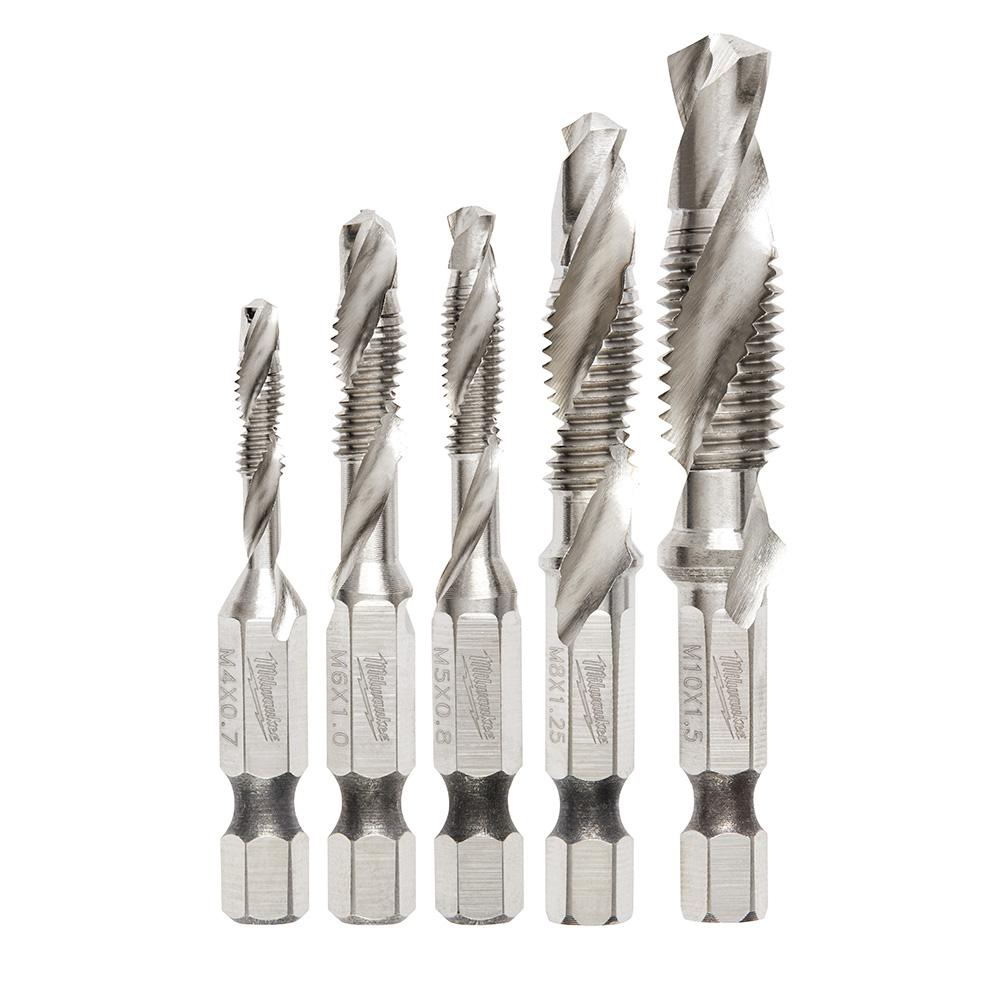 Milwaukee 48-89-4875 5-Piece SHOCKWAVE 1/4 in. Hex Metric Impact Drill and Tap Bit Set