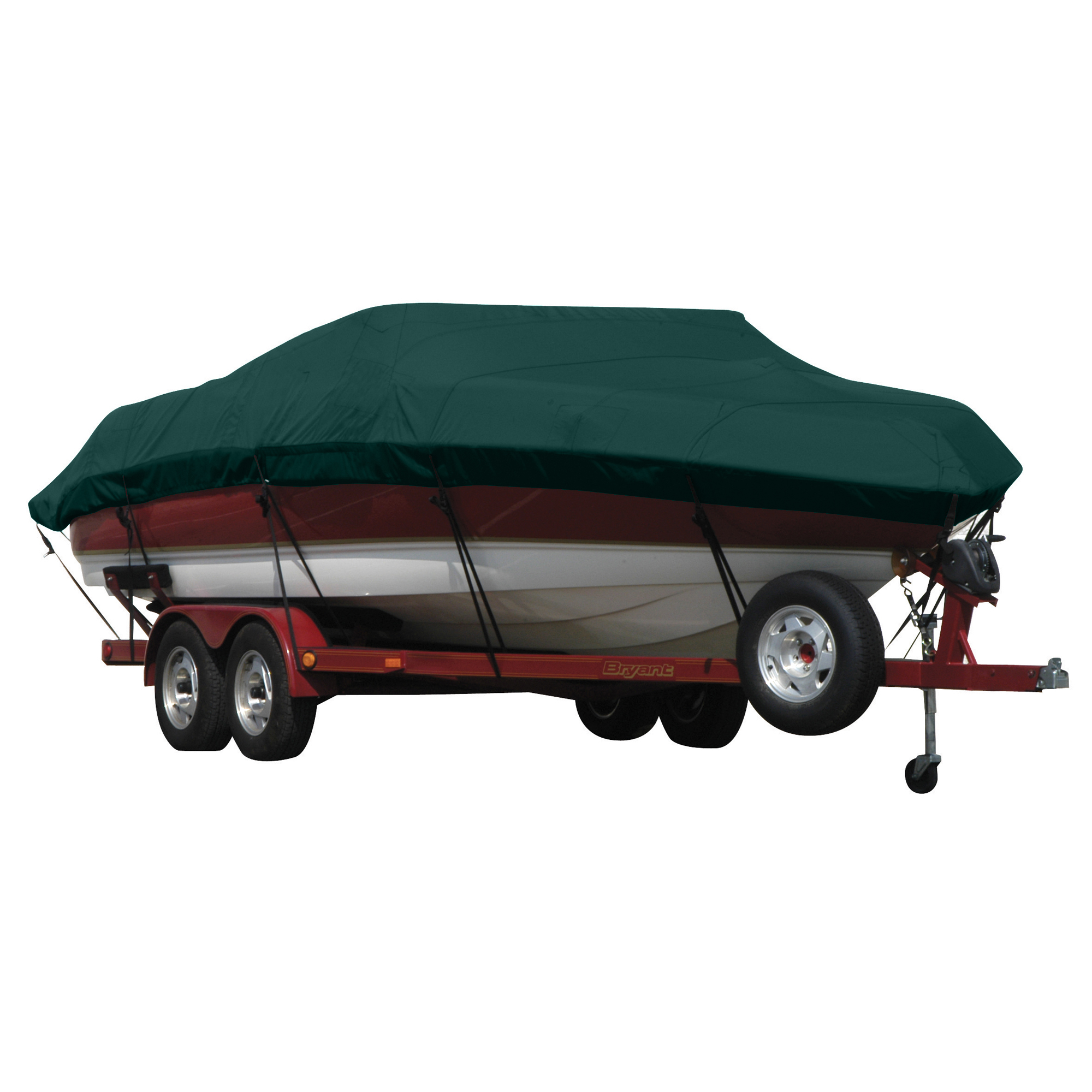 Exact Fit Sunbrella Boat Cover for VIP Bay Stealth 1679 Skf Bay Stealth 1679 Skf No Troll Mtr O/B. Forest Green