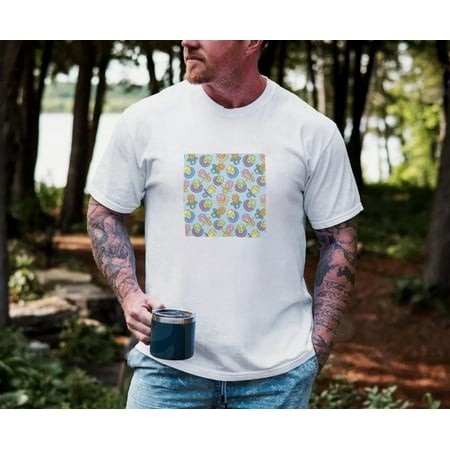 A Rainbow Pastel Ring Pop Candy Pattern Graphic Design Comfort Color T-Shirt  up to Size 4XL