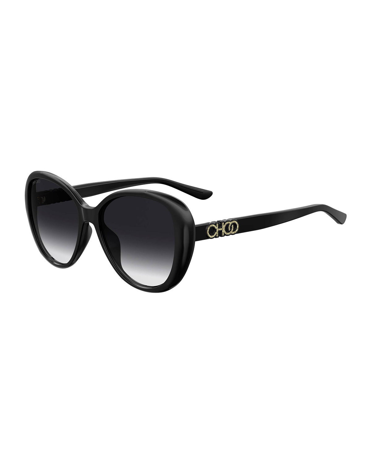 Jimmy Choo, Sunglasses, Female, Black, ONE SIZE, Black Injected Sunglasses