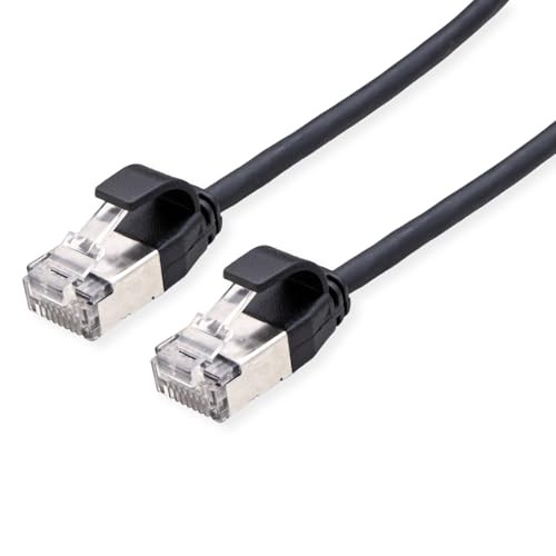 ROLINE U/FTP DataCenter Patch Cable Cat.6A (Class EA), LSOH, Slim, Black, 0.3 M