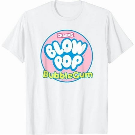 100% Cotton Tshirts Men Tee Charms Blow Pop Bubble Gum Circle Logo T-Shirt Men and Women Can Wear  Black  White  Gifts