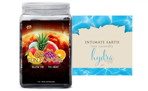 WET Fun Flavors Asst 1.0oz Bowl (36 Pc) and Water Based Lubricant 5ml Foil