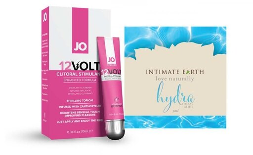 JO 12 Volt - for Her 0.34 Fl Oz / 10ml and Water Based Lubricant 5ml Foil