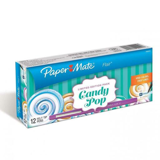 Paper Mate Flair Felt Tip Pens, Medium Point, Limited 12-Count, Candy Pop