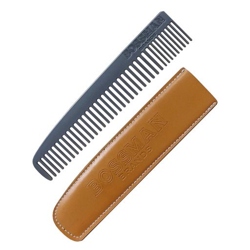 Bossman Powder Coated Metal Beard & Mustache Comb, Patent Pending Design of for