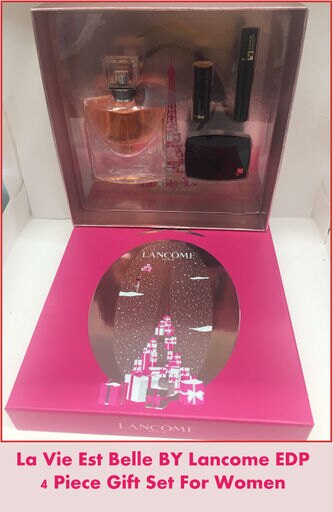 La Vie Est Belle by Lancome 4 Pc Gift Set Women EDP 1.7oz+Matte+Blush+Hypnose