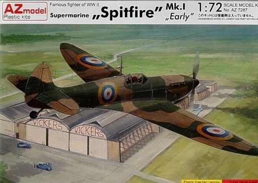 AZ Model 1/72 Supermarine Spitfire MK I Early WWII Fighter Model Kit 7287