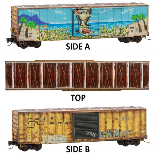Micro-Trains MTL Z-Scale 50ft Box Car Railbox Hawaii Day Graffiti #32556