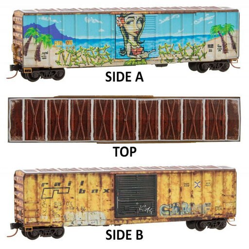 Micro-Trains MTL N-Scale 50ft Box Car Railbox Hawaii Day Graffiti #32556
