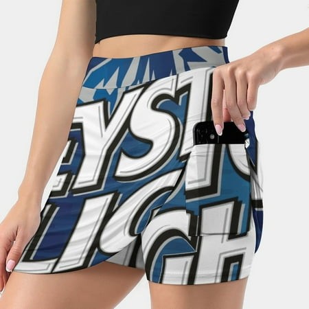Keystone Light Women Sports Lining Skirt Tennis Dance Fitness Short Printed Skirts Keystone Light Keystone Light Beer Brew Pong