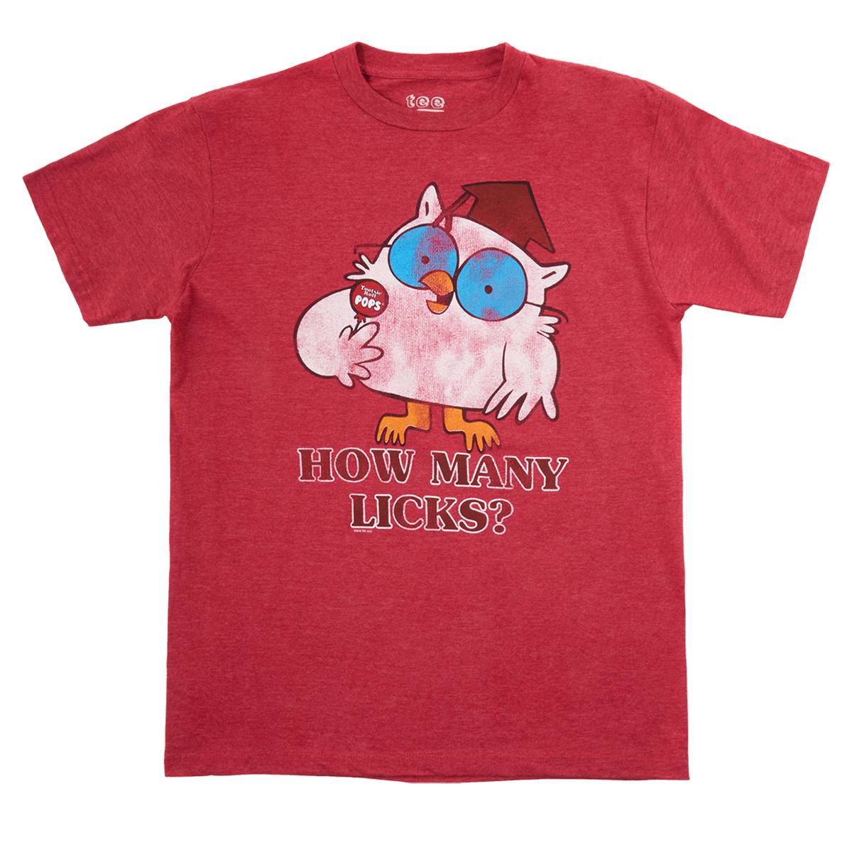 Young Mens Short Sleeve Tootsie Pop Vintage Look T-Shirt Red Heather