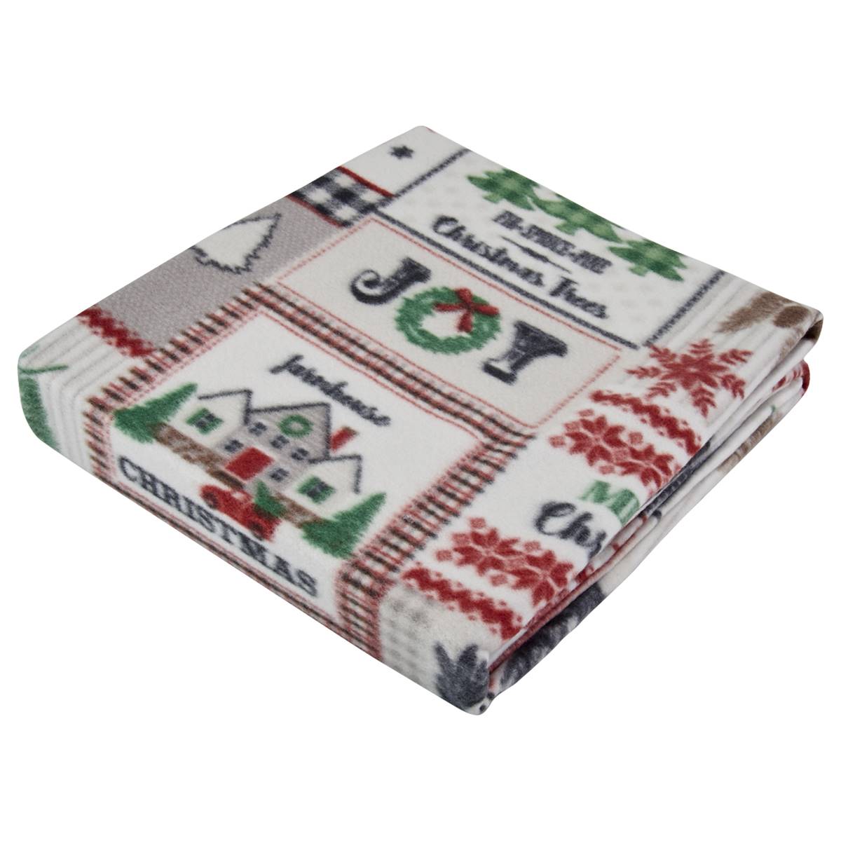 Ashley Cooper(tm) Farmhouse Christmas Oversized Fleece Throw Black/Red Multi