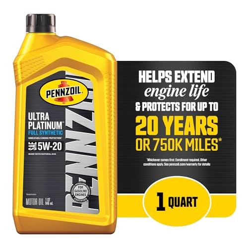 Pennzoil Ultra Platinum Full Synthetic 5W-20 Motor Oil, 1 Quart (6 Pack) thumbnail