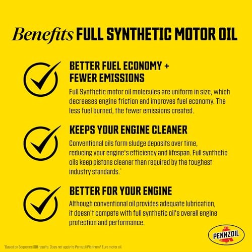 Pennzoil Ultra Platinum Full Synthetic 5W-20 Motor Oil, 1 Quart (6 Pack) thumbnail