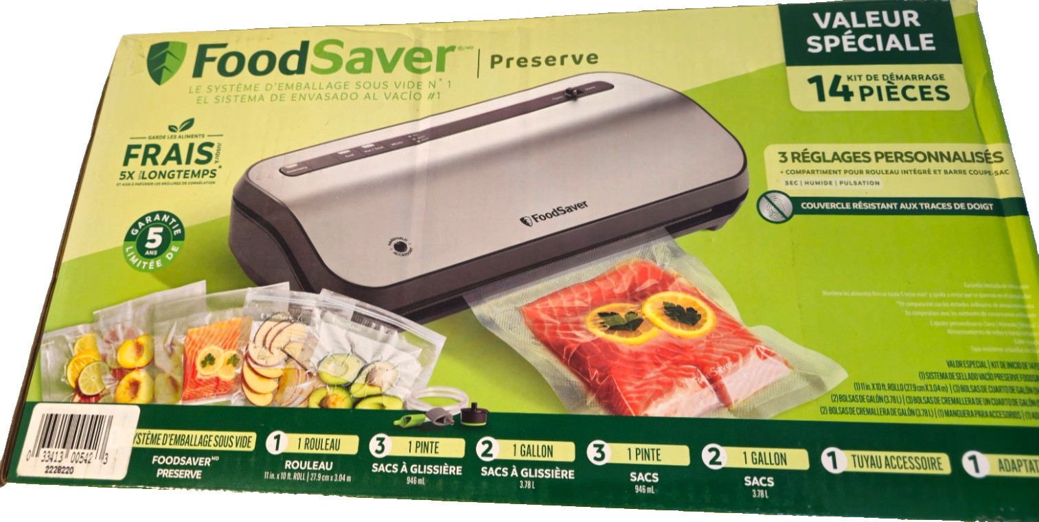 foodsaver preserve vacuum sealer with special value 14 piece starter kit