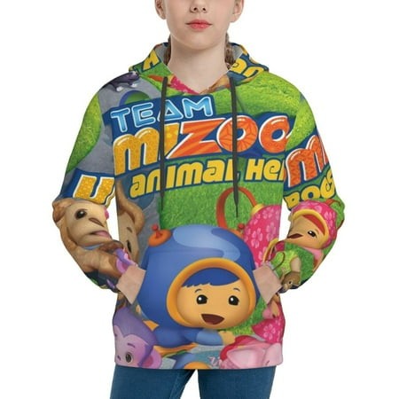 Team Umizoomi Youth Hoodies 3D Print Pullover Hooded Sweatshirt Unisex Casual Sweater Tops Blouse Long Sleeve Kids Hoodie X-Large