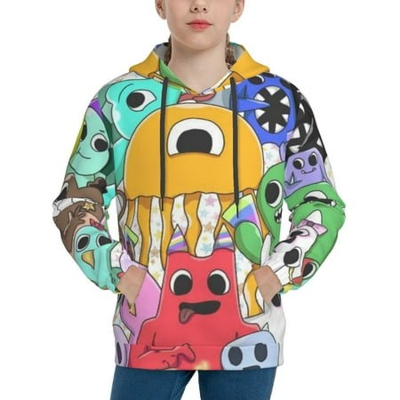 Garten of Banban Youth Hoodies 3D Print Pullover Hooded Sweatshirt Unisex Casual Sweater Tops Blouse Long Sleeve Kids Hoodie X-Large