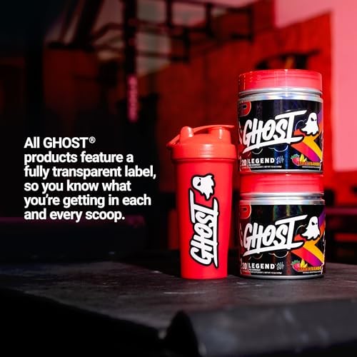 GHOST Legend All Out V2 Pre-Workout Powder, Strawbango - 20 Servings - Preworkout Drink Mix Supplement for Men & Women - Energy & Pumps - Caffeine, Be thumbnail