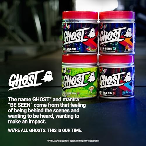 GHOST Legend All Out V2 Pre-Workout Powder, Strawbango - 20 Servings - Preworkout Drink Mix Supplement for Men & Women - Energy & Pumps - Caffeine, Be thumbnail