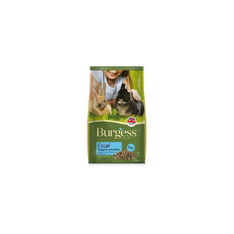 (2kg, Mint) Burgess Excel Mint Junior and Dwarf Rabbit Nuggets