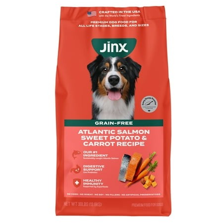 Jinx Salmon  Sweet Potato  & Carrot Grain Free Dry Dog Food  30lb Bag