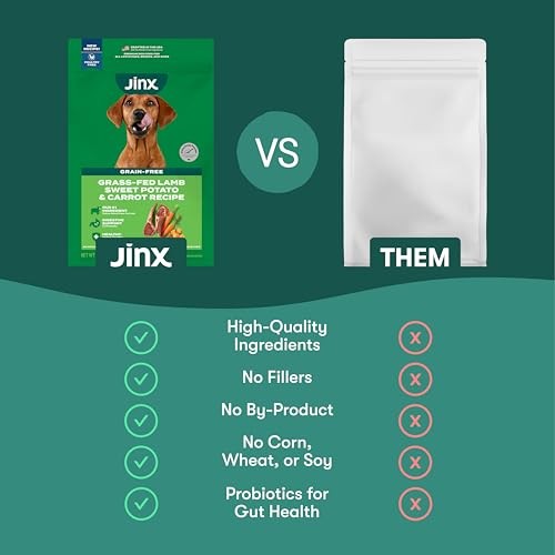 Jinx Premium Grain-Free Dry Dog Food, for All Lifestages - Grass-Fed Lamb, Sweet Potato & Carrot Dog Food with Superfoods for Immune Support & Probiot thumbnail
