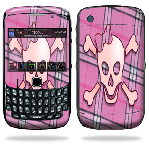 Skin Decal Wrap Compatible with Blackberry Curve 8500 8520 8530 Pink Bow Skull