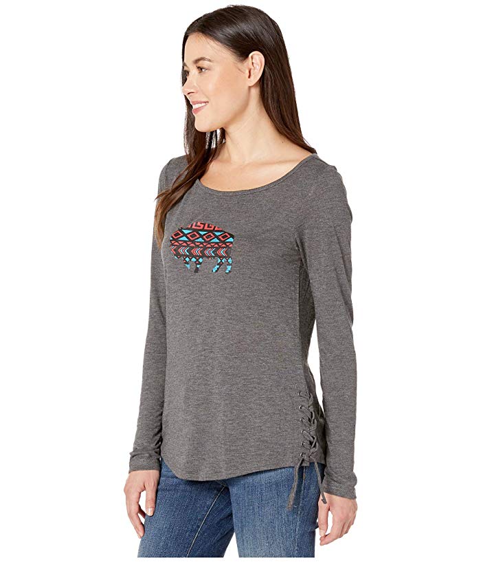 Roper 0489 Jersey Crew Neck Tee (Grey) Women's Clothing thumbnail