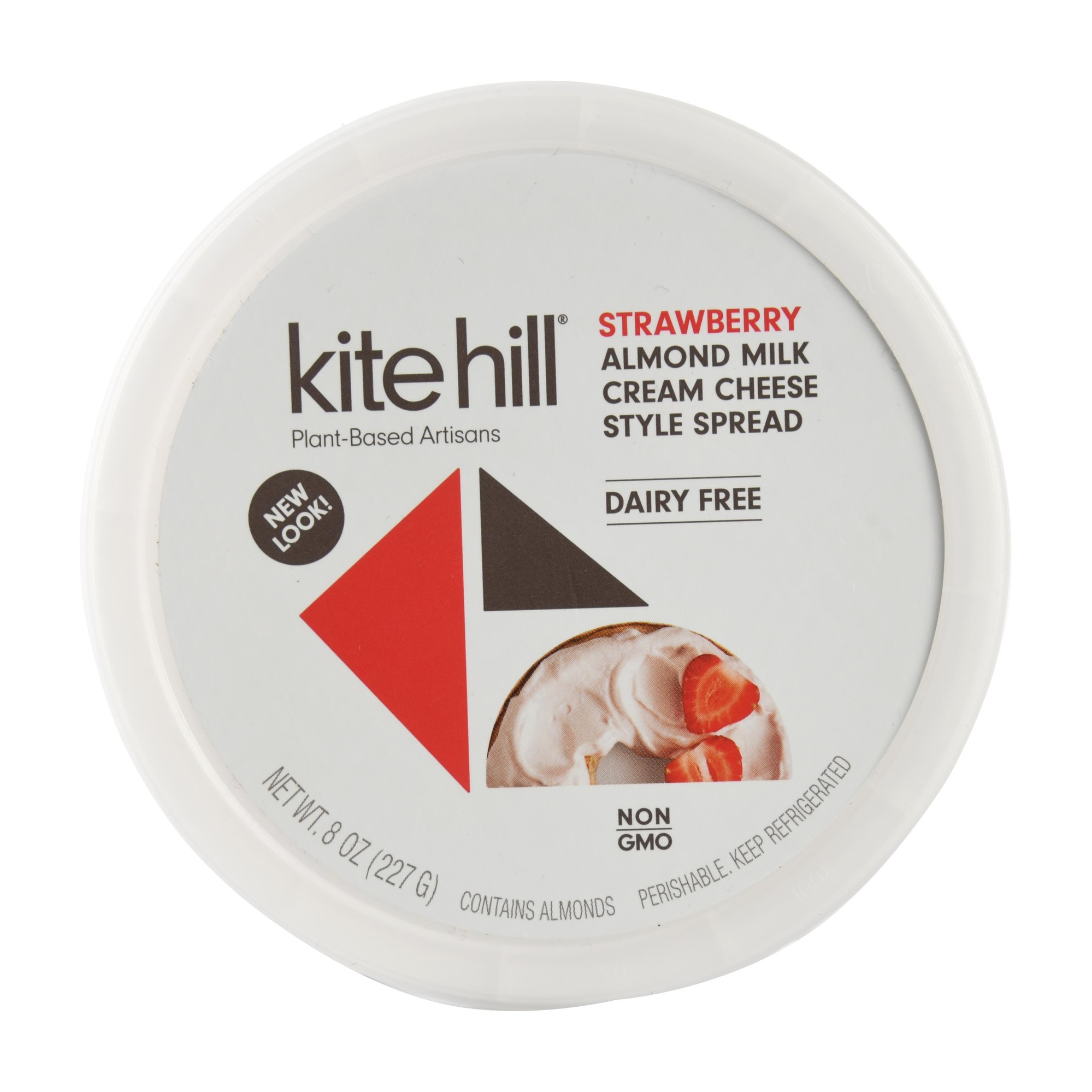 DAIRY FREE PLANT-BASED ARTISANS STRAWBERRY ALMOND MILK CREAM CHEESE STYLE SPREAD, STRAWBERRY