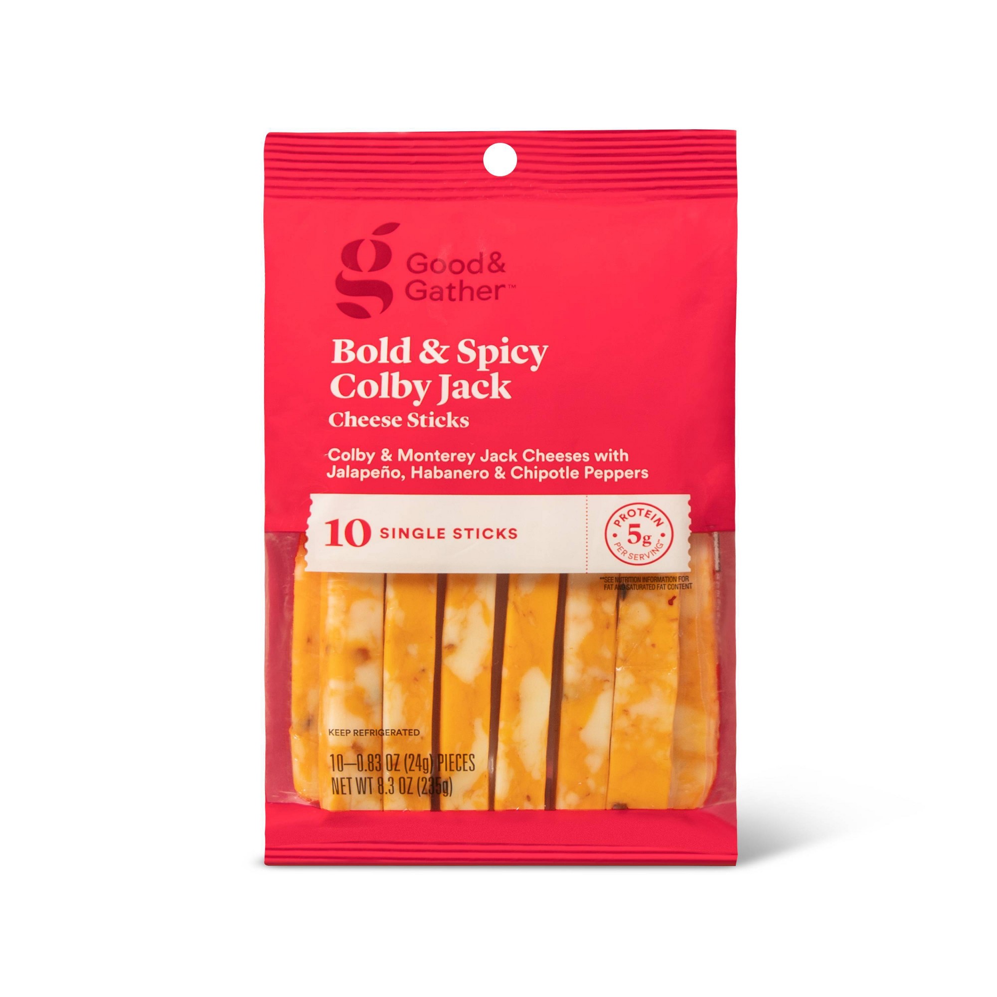 Bold & Spicy Colby & Monterey Jack with Jalapeno, Habanero & Chipotle Peppers Cheese Single Sticks, Bold & Spicy Colby Jack thumbnail