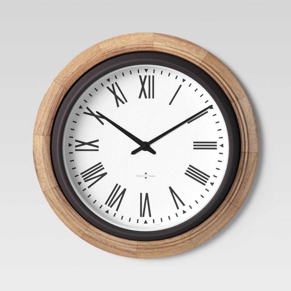 16" Warm Wood Wall Clock - Threshold™