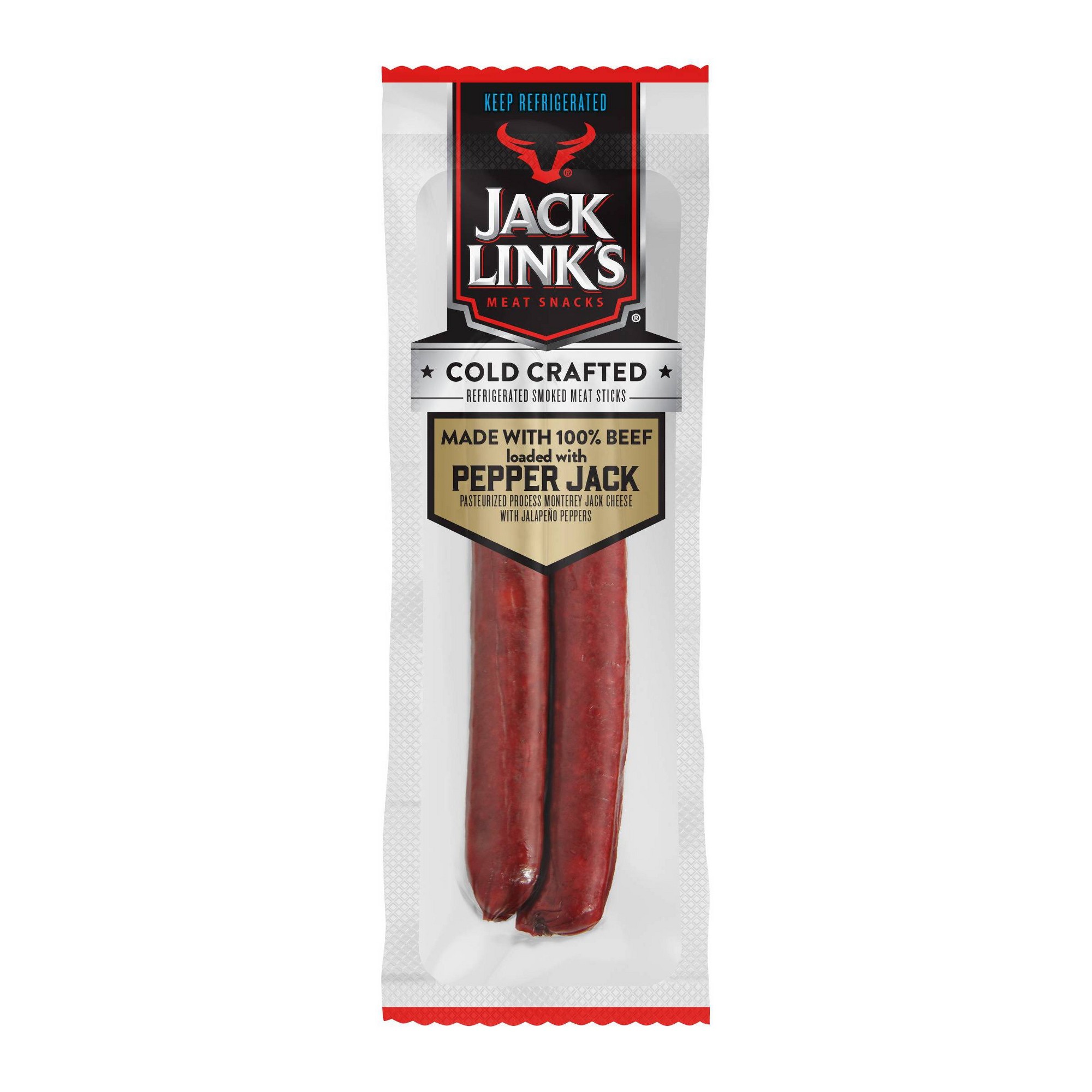 Jack Links Cold Crafted Original Pepperjack Loaded Beef Sticks 1.5oz thumbnail