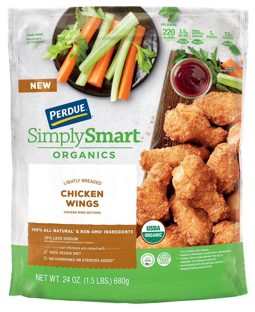 Perdue Simply Smart Organics Lightly Breaded Chicken Wing (24 Oz.)