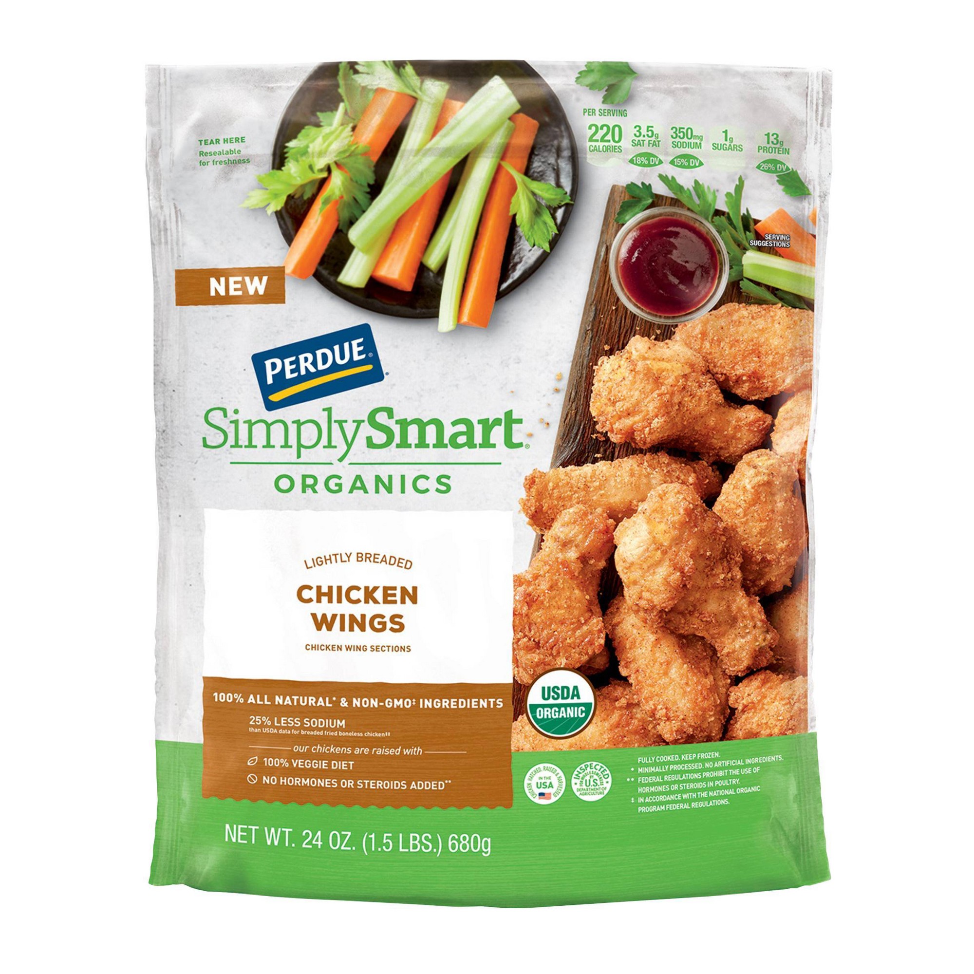 Perdue Simply Smart Organics Lightly Breaded Chicken Wing (24 Oz.) thumbnail