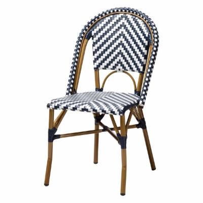 Connor Classic Indoor/Outdoor Gray/White Bamboo Bistro Dining Chairs, Set of 2