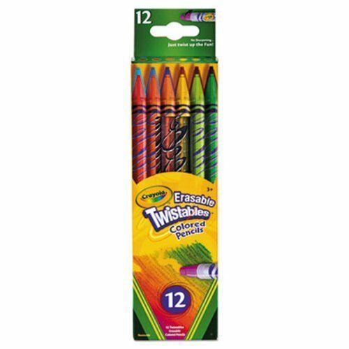 Crayola Twistables Erasable Colored Pencils, 12 Assorted Colors/Pack (CYO687508)
