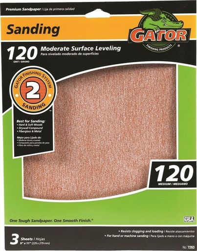 Ali #7263 3PK9x11 120G Sand Sheet, No 7263, Ali Industries, 3PK