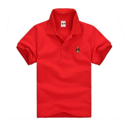 Boys Tops for Toddler Kids Girls Boys Short Classic Loose Short Tunic Tops Soft Blouse Sleeve Solid T Shirt Tee Tops Clothes Casual Tops Red 12(2-3 Ye