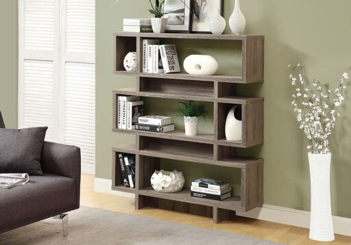 Monarch Specialities Bookcase - 55'H / Dark Taupe Modern Style (I-3251)