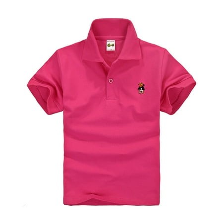 Boys Tops for Toddler Kids Girls Boys Short Classic Loose Short Tunic Tops Soft Blouse Sleeve Solid T Shirt Tee Tops Clothes Casual Tops Hot Pink 8(12