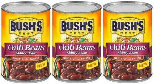 Bushs Best Spicy Chili Kidney Beans 3 Can Pack